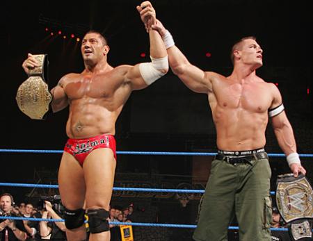 Batista World Heavyweight Champion  Et John cena EX  Champion WWE 
